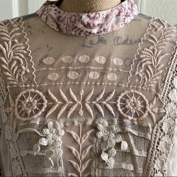 🦄UNICORN FIND🦄NWT Free People | Fiona Lace Peasant Blouse - Picture 12 of 14
